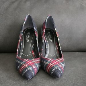 Charlies Tartan Heels - Red and Navy